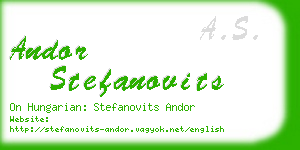 andor stefanovits business card